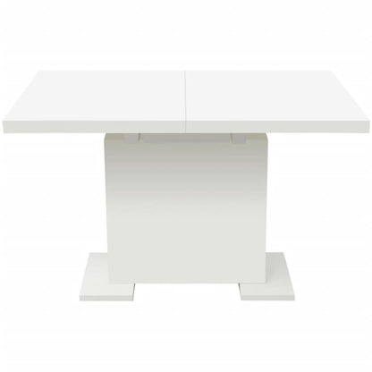 Kitchen Table High gloss white MDF and Steel Extendable