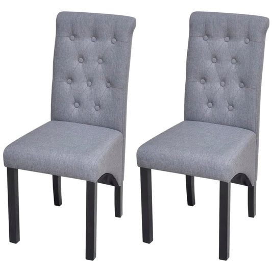 Dining Chair Set of 2 Dark Gray Wooden frame Standard Durable