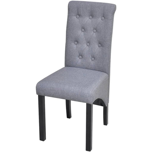 Dining Chair Set of 2 Dark Gray Wooden frame Standard Durable