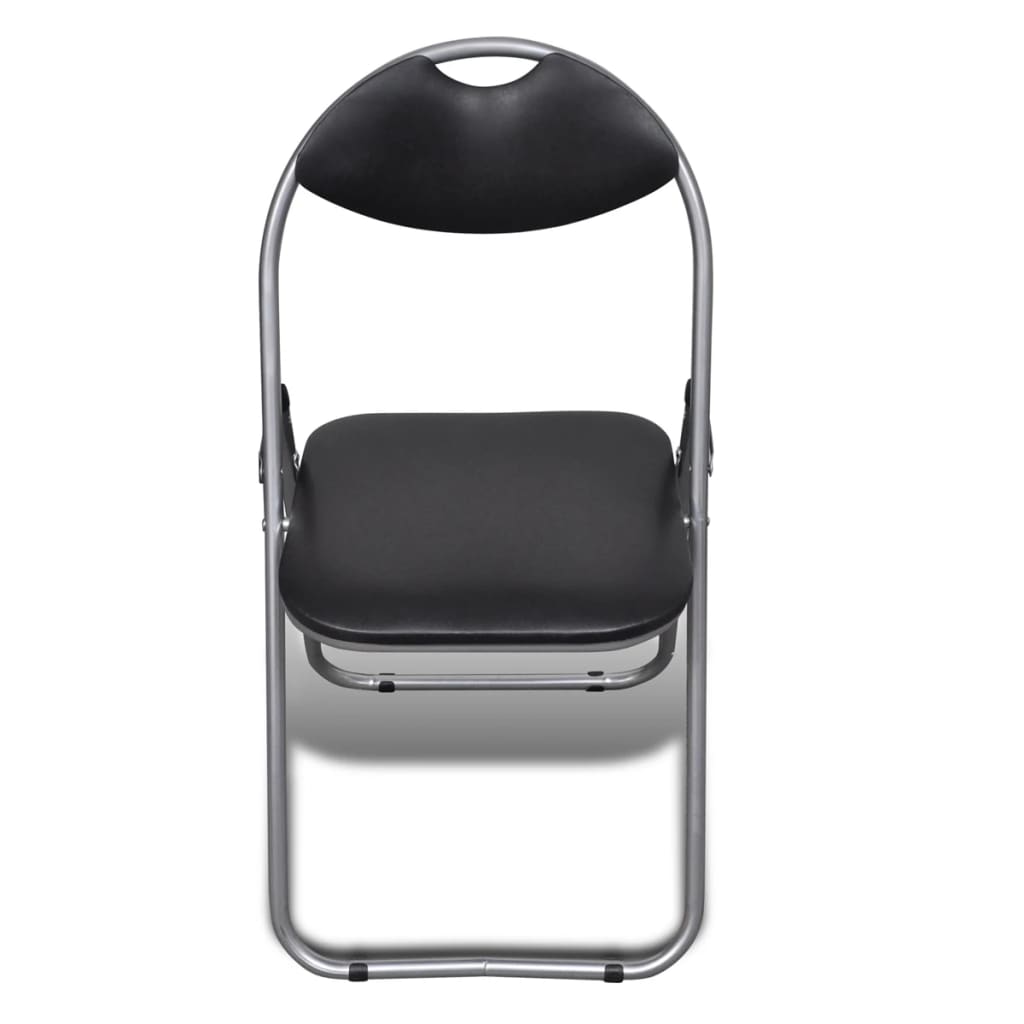 Chair Set of 6 Black Steel frame + faux leather Standard