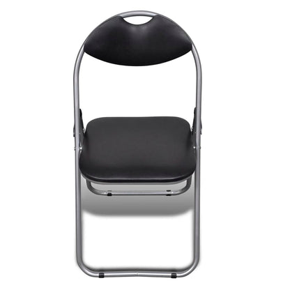 Chair Set of 6 Black Steel frame + faux leather Standard