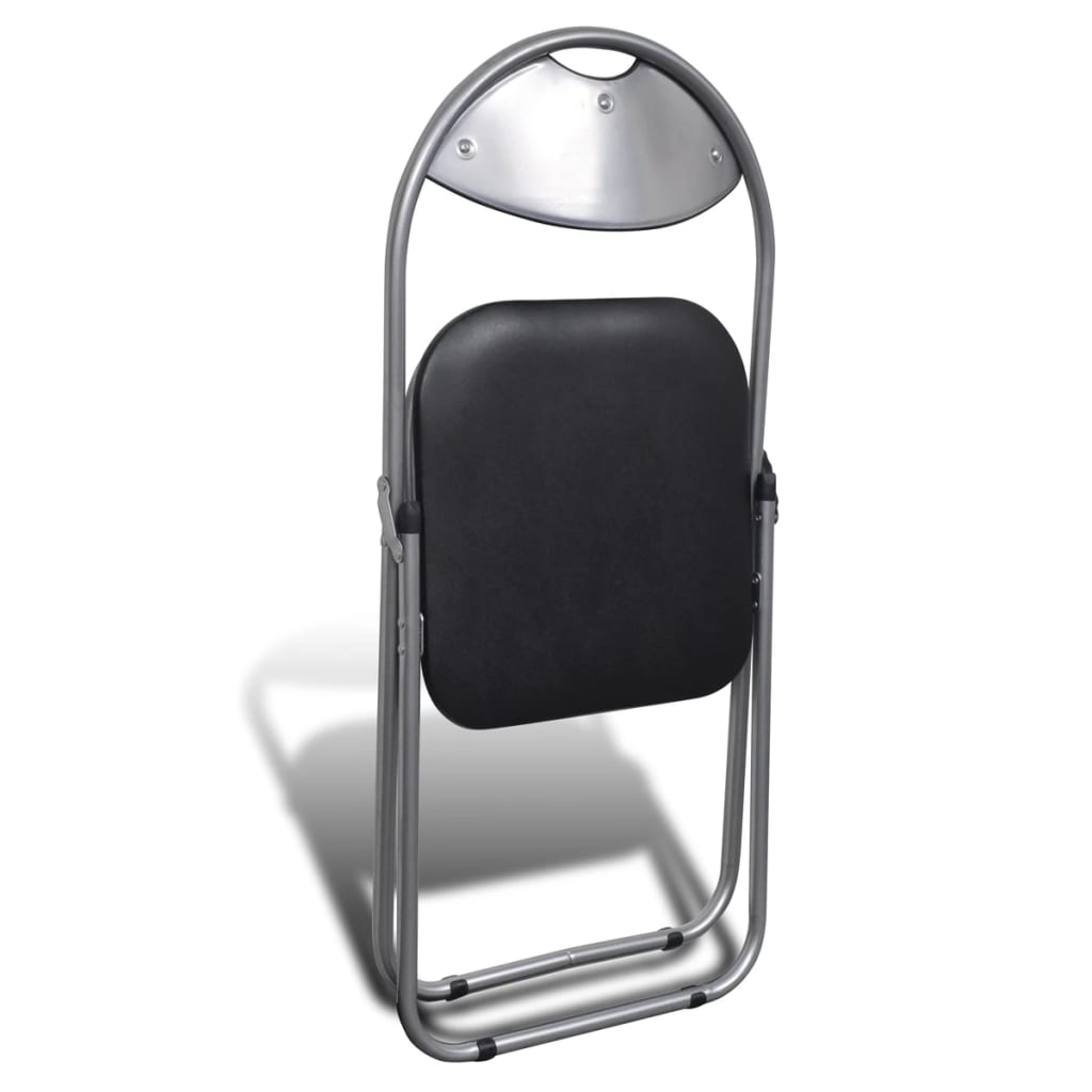Chair Set of 6 Black Steel frame + faux leather Standard