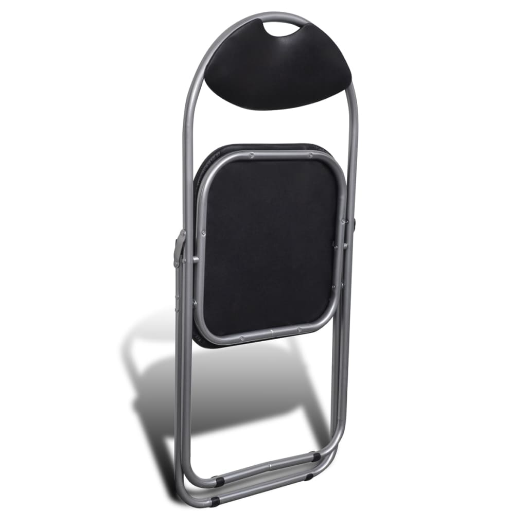 Chair Set of 6 Black Steel frame + faux leather Standard