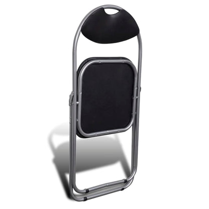 Chair Set of 6 Black Steel frame + faux leather Standard