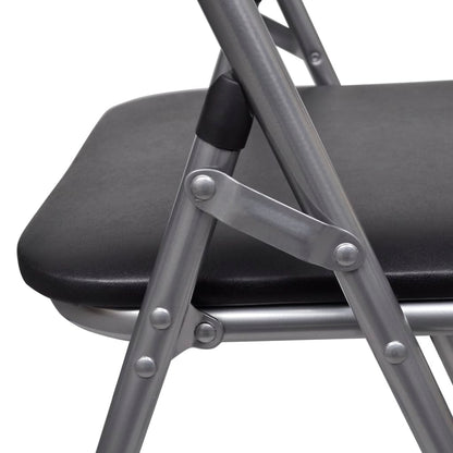 Chair Set of 6 Black Steel frame + faux leather Standard