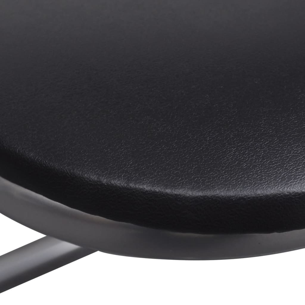 Chair Set of 6 Black Steel frame + faux leather Standard