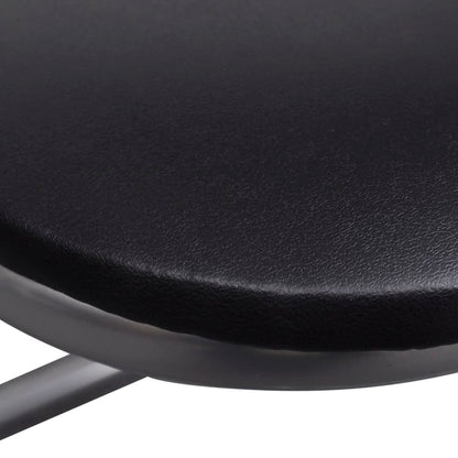 Chair Set of 6 Black Steel frame + faux leather Standard