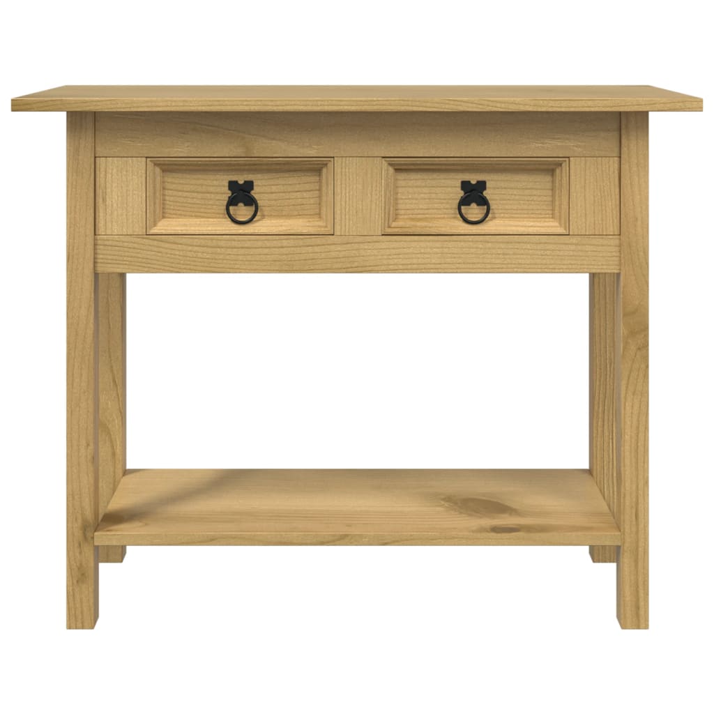 Console Table Brown Solid waxed pinewood 36.6 x 13.6 x 28.7 in
