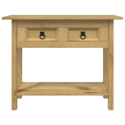 Console Table Brown Solid waxed pinewood 36.6 x 13.6 x 28.7 in