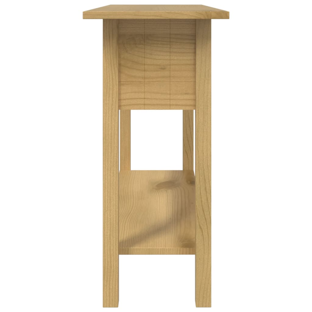 Console Table Brown Solid waxed pinewood 36.6 x 13.6 x 28.7 in