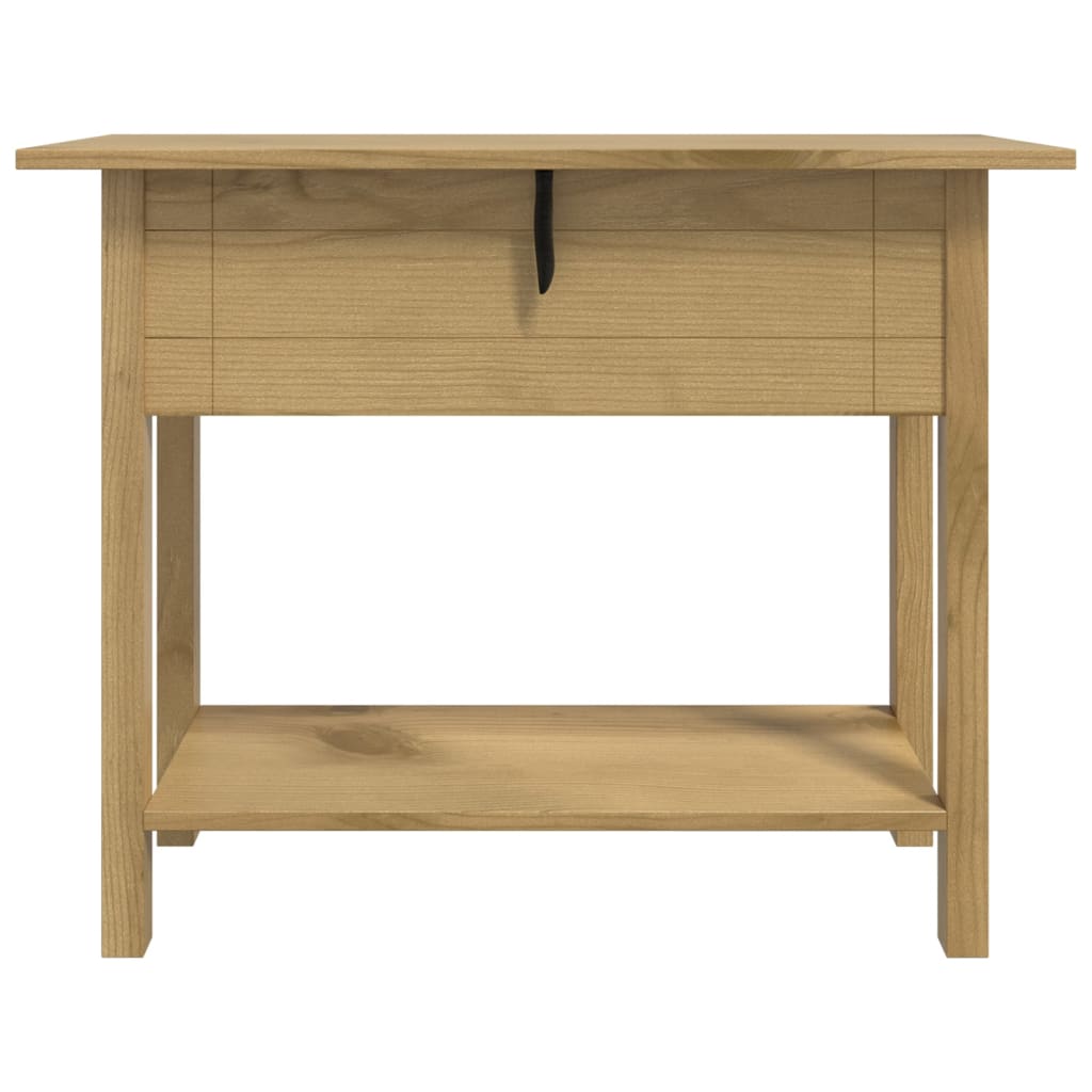 Console Table Brown Solid waxed pinewood 36.6 x 13.6 x 28.7 in