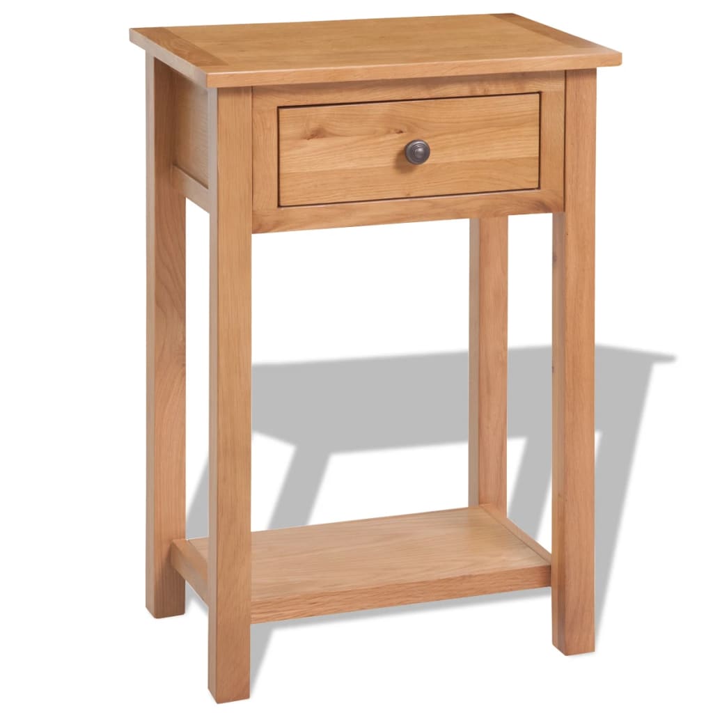 Console Table Brown Solid oak Compact Storage Console Table