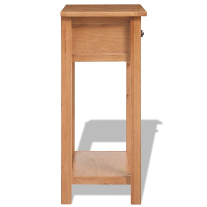Console Table Brown Solid oak Compact Storage Console Table