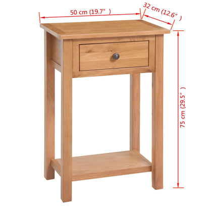 Console Table Brown Solid oak Compact Storage Console Table