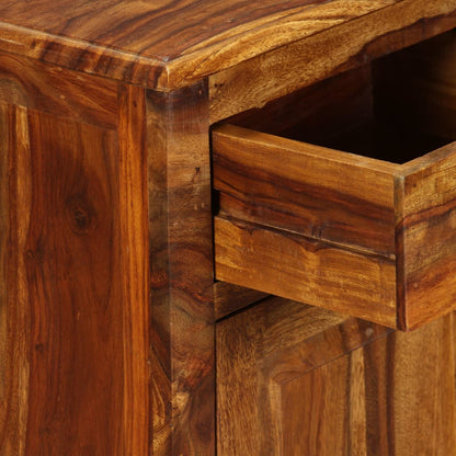 Bedside Cabinet Set of 2 Brown Solid Acacia Wood Medium