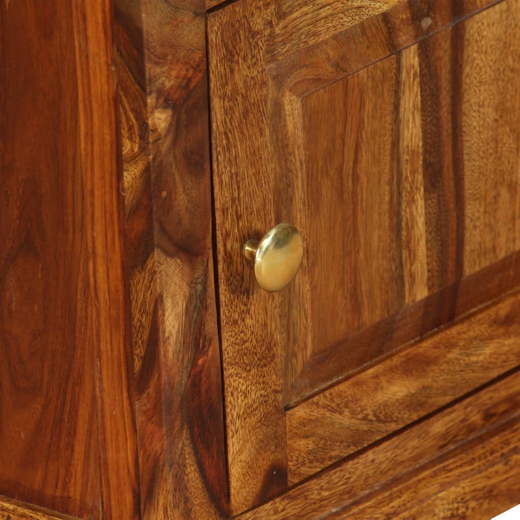 Bedside Cabinet Set of 2 Brown Solid Acacia Wood Medium