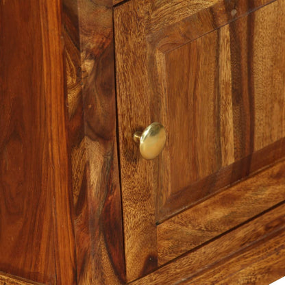 Bedside Cabinet Set of 2 Brown Solid Acacia Wood Medium