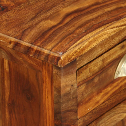 Bedside Cabinet Set of 2 Brown Solid Acacia Wood Medium
