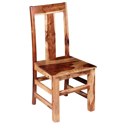 Dining Chair Set of 2 Honey Matte Solid Acacia Wood Standard
