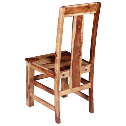 Dining Chair Set of 2 Honey Matte Solid Acacia Wood Standard
