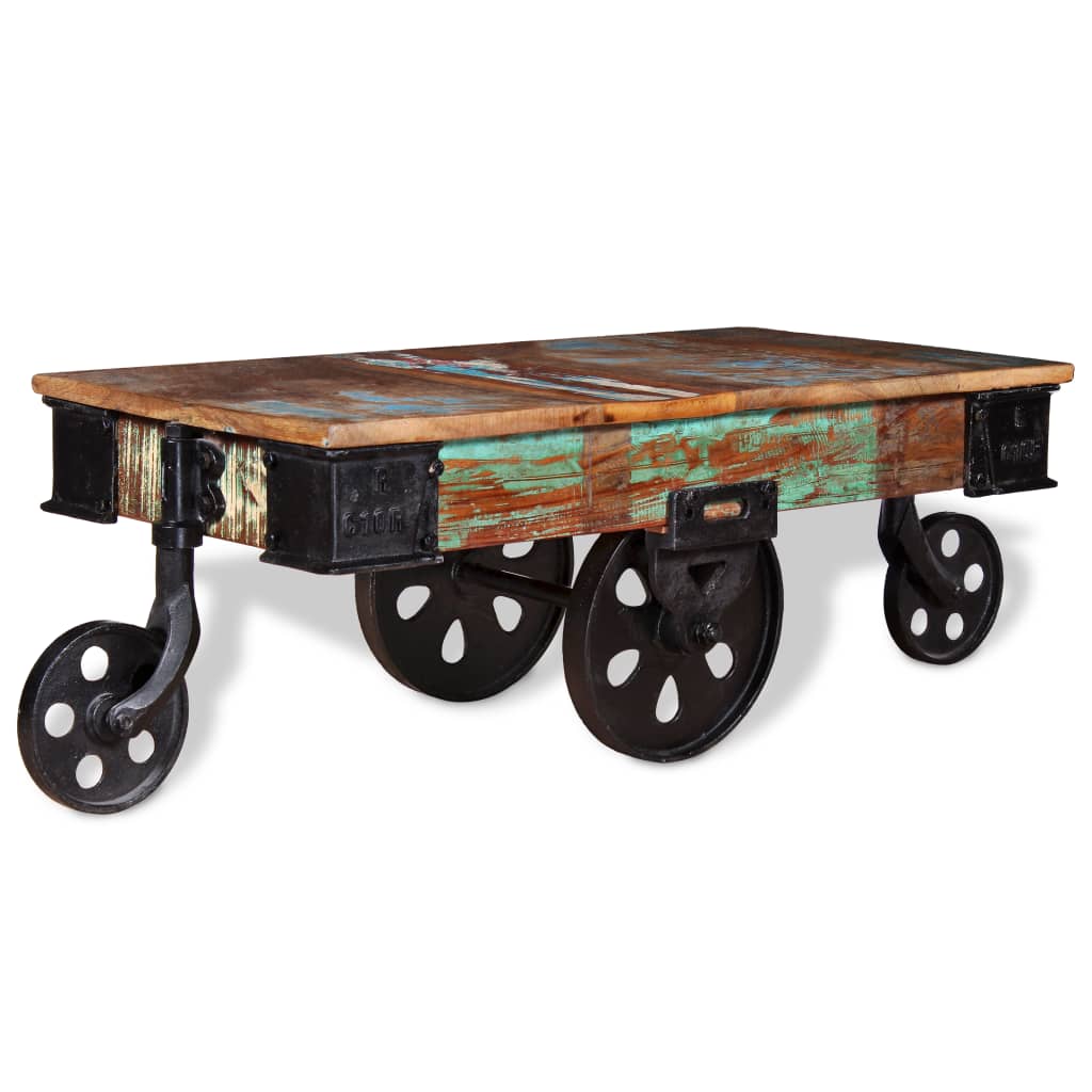 Coffee Table Varied wood hues Reclaimed wood, iron