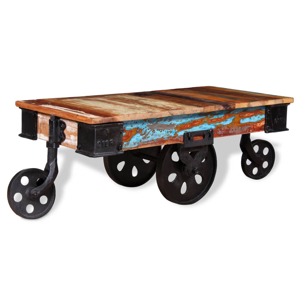 Coffee Table Varied wood hues Reclaimed wood, iron