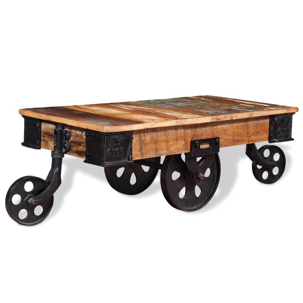 Coffee Table Varied wood hues Reclaimed wood, iron