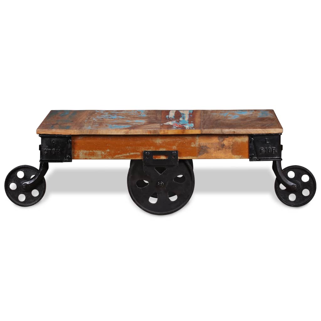 Coffee Table Varied wood hues Reclaimed wood, iron