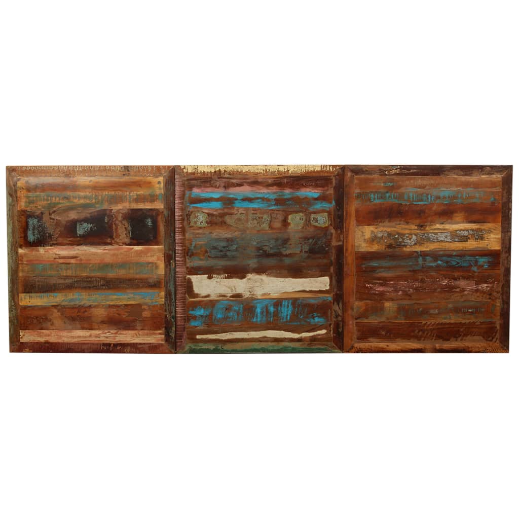 Dining Table Multicolor Solid reclaimed wood and powder-coated steel