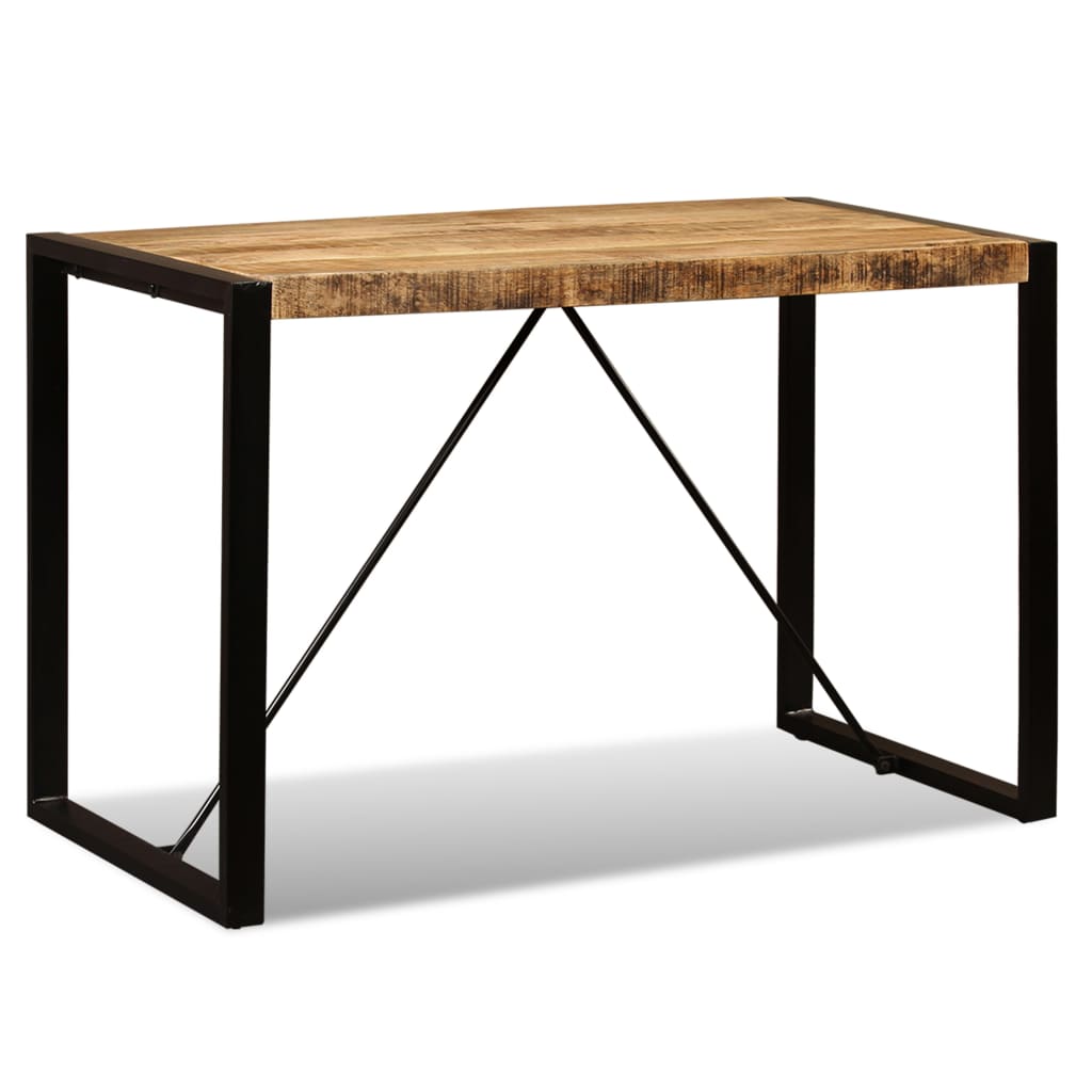 Dining Table Brown and Black Solid rough mango wood 47.2 in