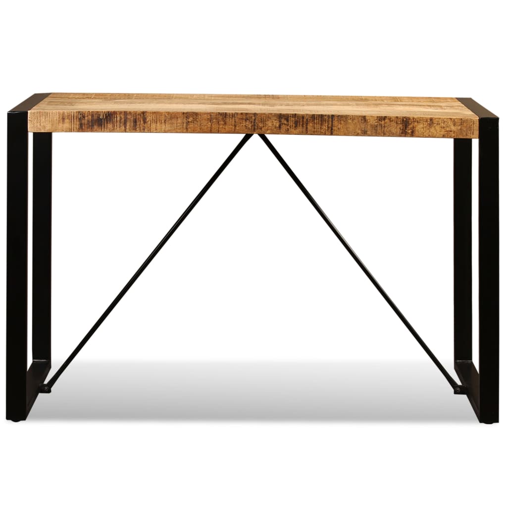 Dining Table Brown and Black Solid rough mango wood 47.2 in