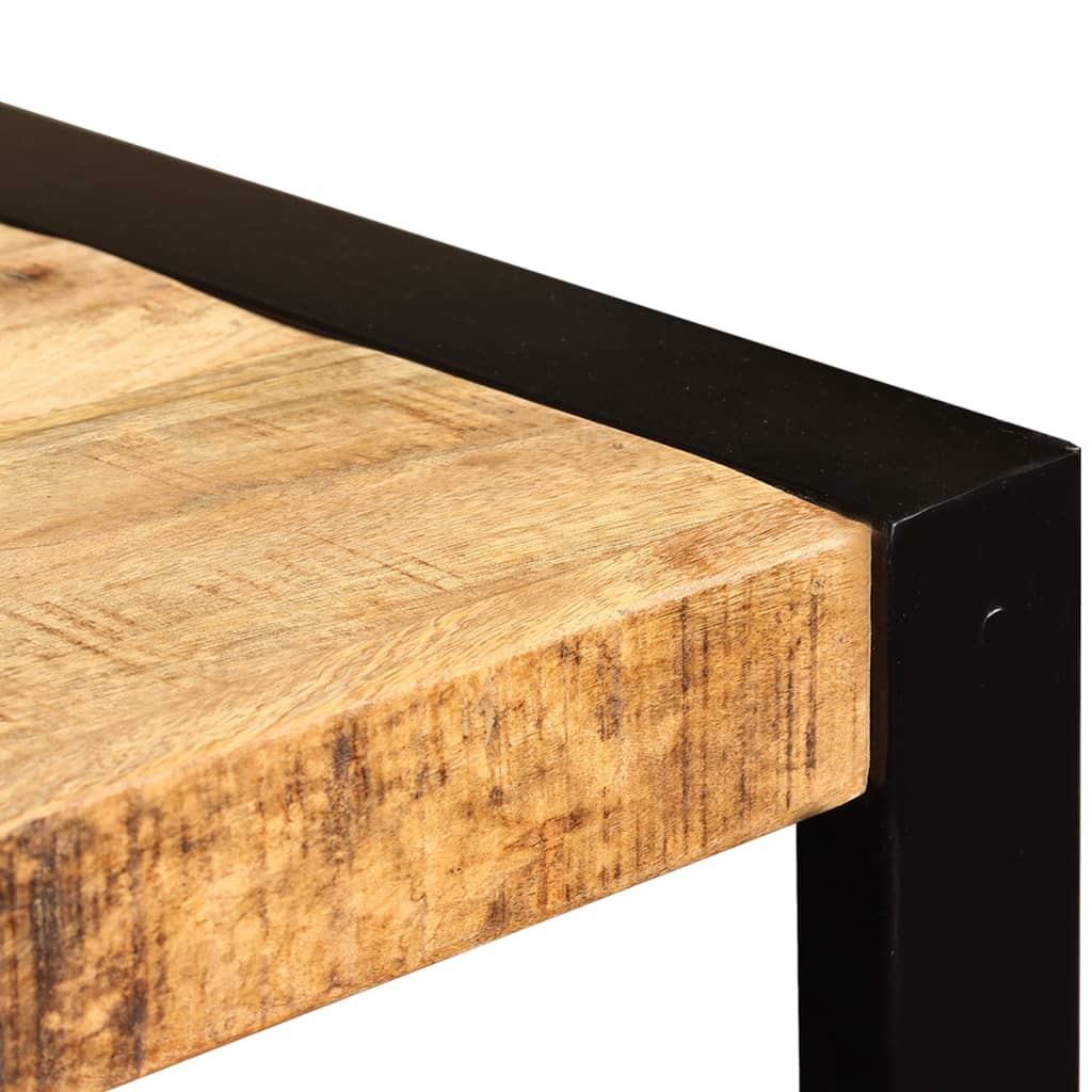 Dining Table Brown and Black Solid rough mango wood 47.2 in