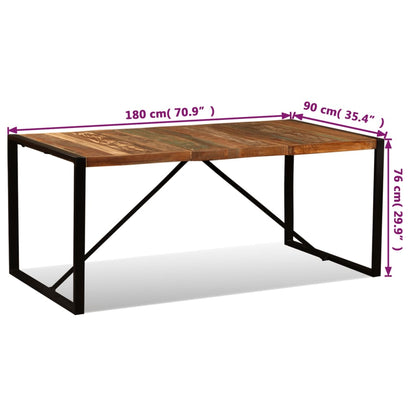 Dining Table Multicolour Reclaimed Wood 70.9 in Durable