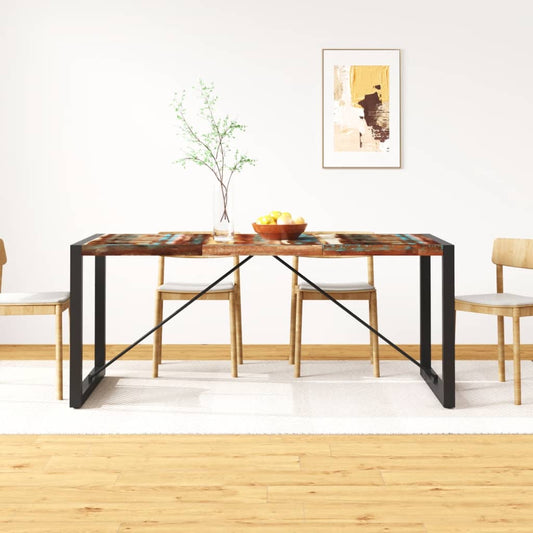 Dining Table Multicolour Reclaimed Wood 70.9 in Durable
