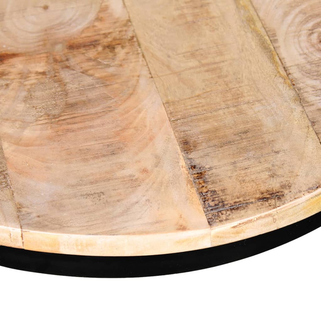 Coffee Table Brown and black Solid rough mango wood and iron