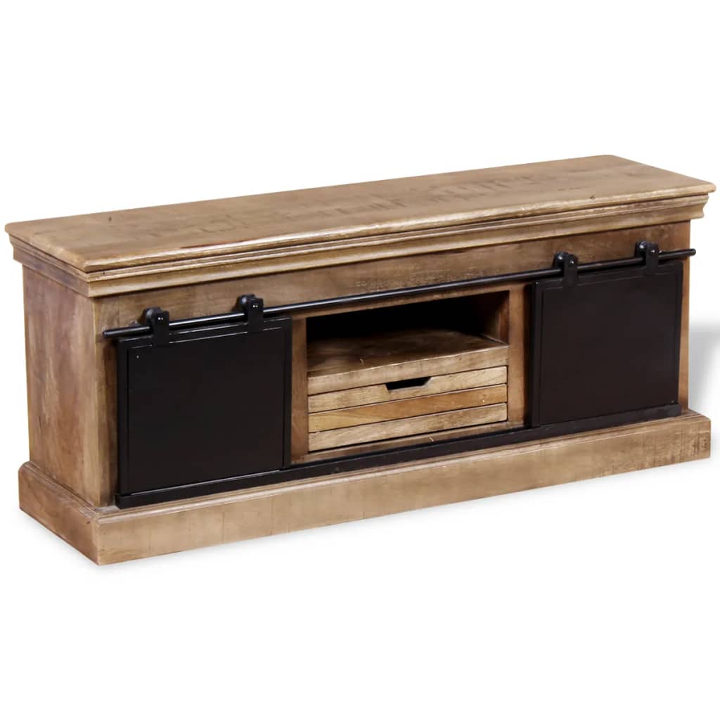 TV Cabinet Multicolor Solid mango wood 43.3 x 11.8 x 17.7 in