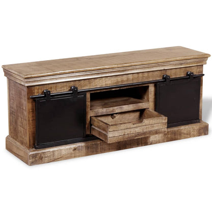 TV Cabinet Multicolor Solid mango wood 43.3 x 11.8 x 17.7 in