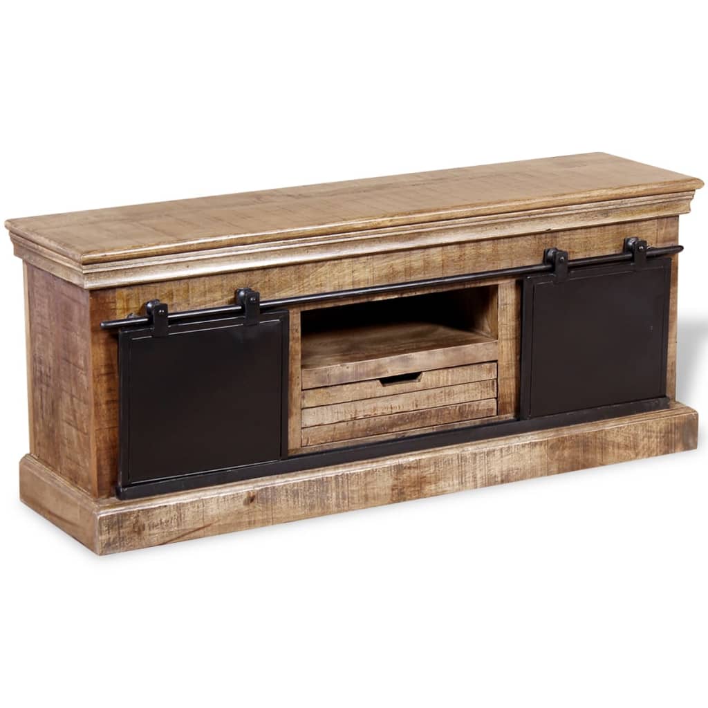 TV Cabinet Multicolor Solid mango wood 43.3 x 11.8 x 17.7 in