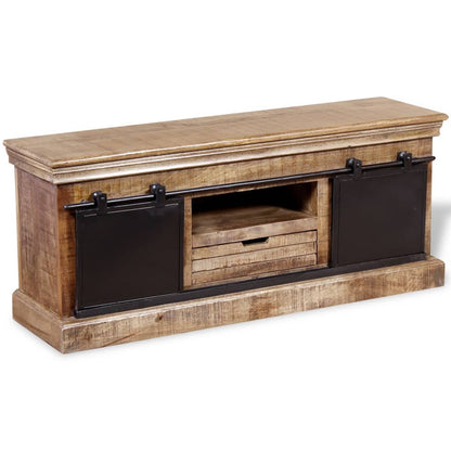 TV Cabinet Multicolor Solid mango wood 43.3 x 11.8 x 17.7 in