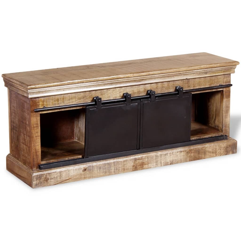 TV Cabinet Multicolor Solid mango wood 43.3 x 11.8 x 17.7 in