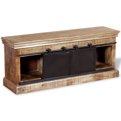 TV Cabinet Multicolor Solid mango wood 43.3 x 11.8 x 17.7 in
