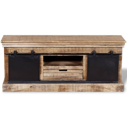 TV Cabinet Multicolor Solid mango wood 43.3 x 11.8 x 17.7 in