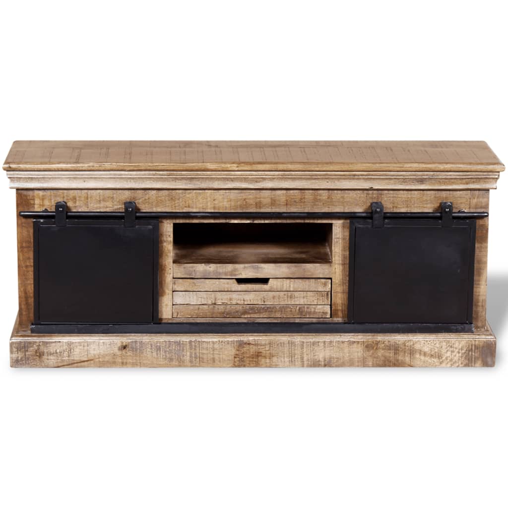 TV Cabinet Multicolor Solid mango wood 43.3 x 11.8 x 17.7 in