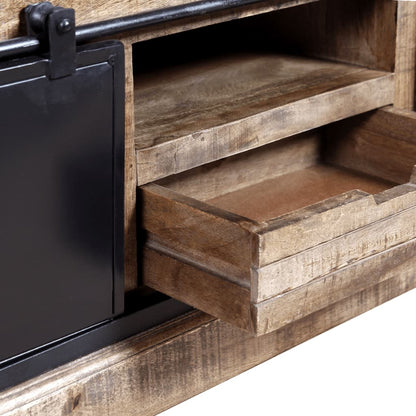 TV Cabinet Multicolor Solid mango wood 43.3 x 11.8 x 17.7 in