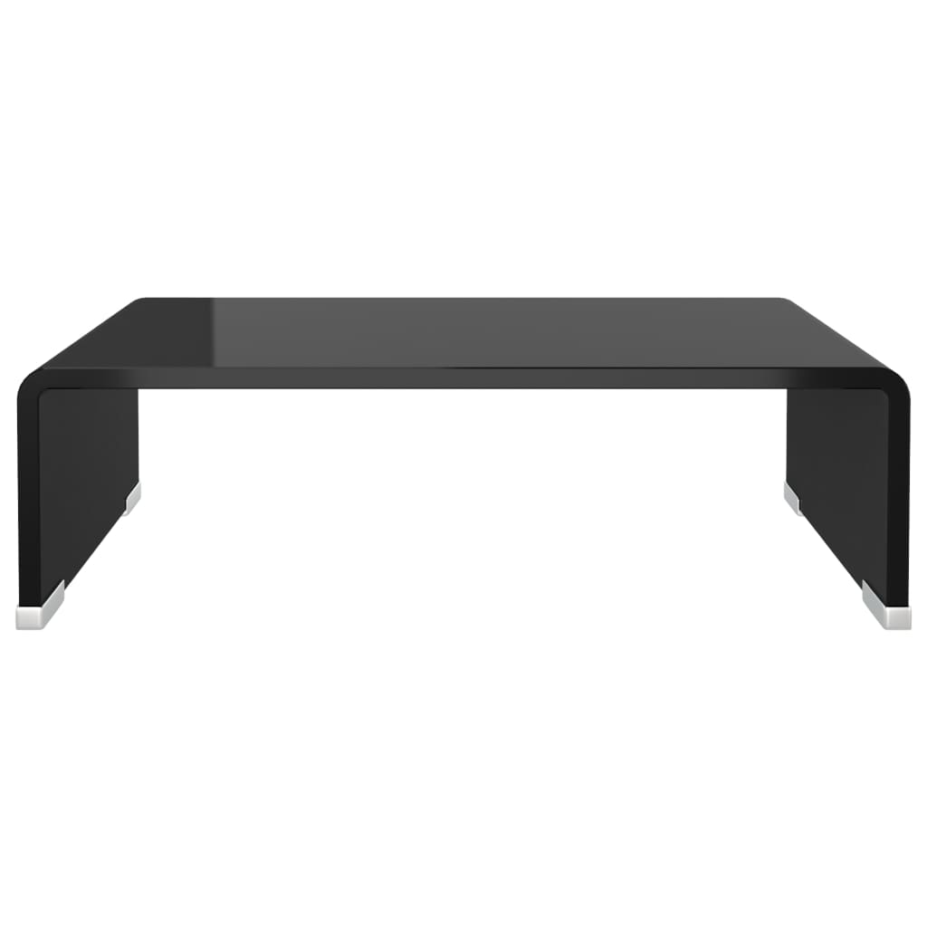 TV Stand Black Tempered glass, plastic Medium Sleek TV Stand