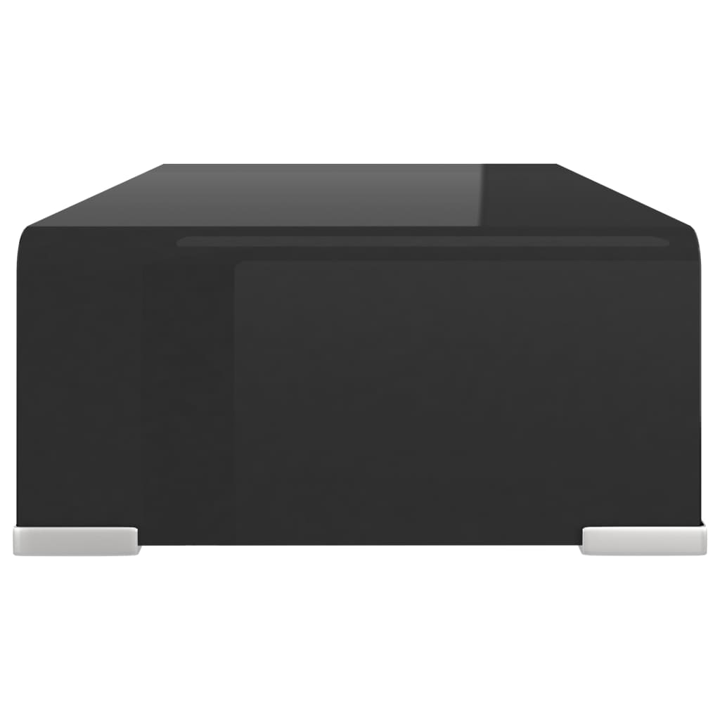 TV Stand Black Tempered glass, plastic Medium Sleek TV Stand