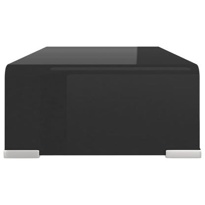 TV Stand Black Tempered glass, plastic Medium Sleek TV Stand