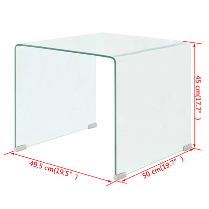 Coffee Table Clear Tempered safety glass Small Modern