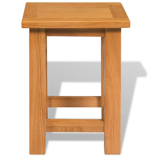 End Table Brown Solid Oak Wood Compact Durable End Table