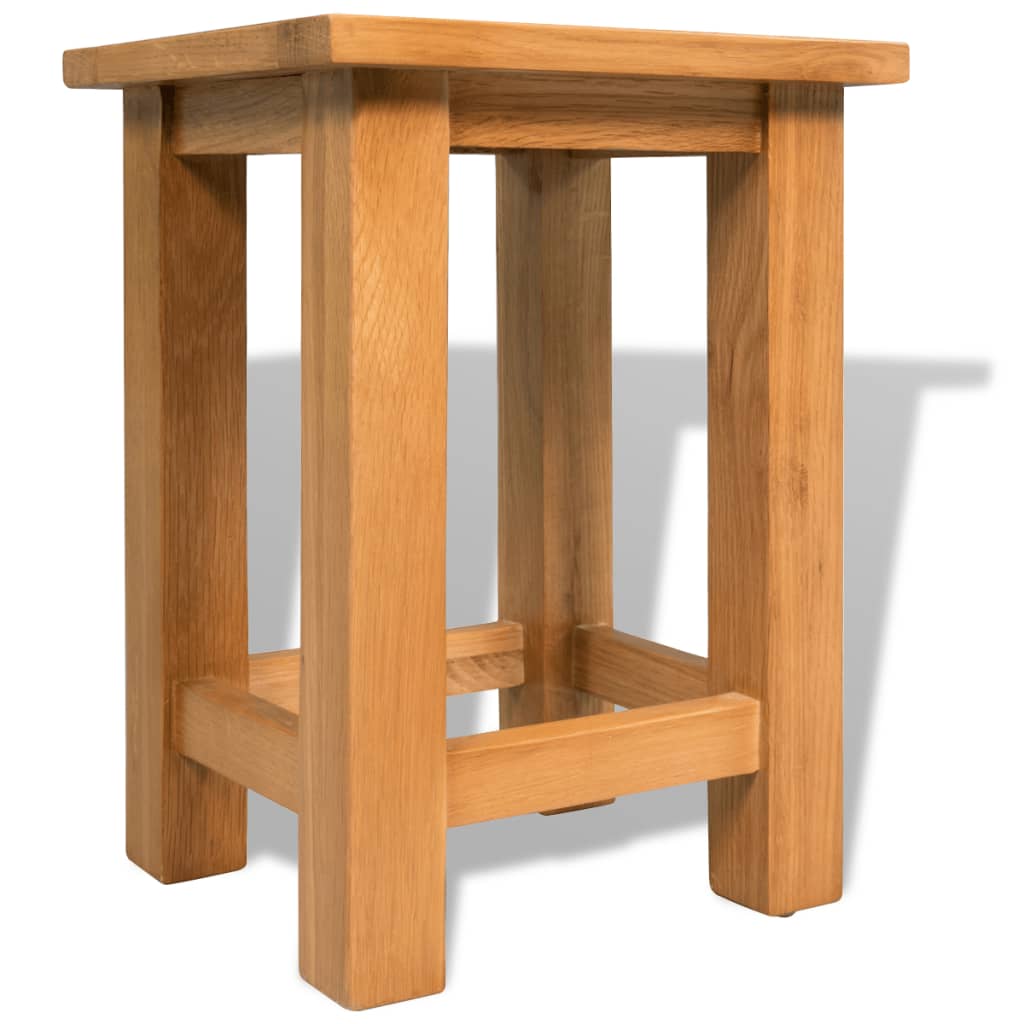 End Table Brown Solid Oak Wood Compact Durable End Table